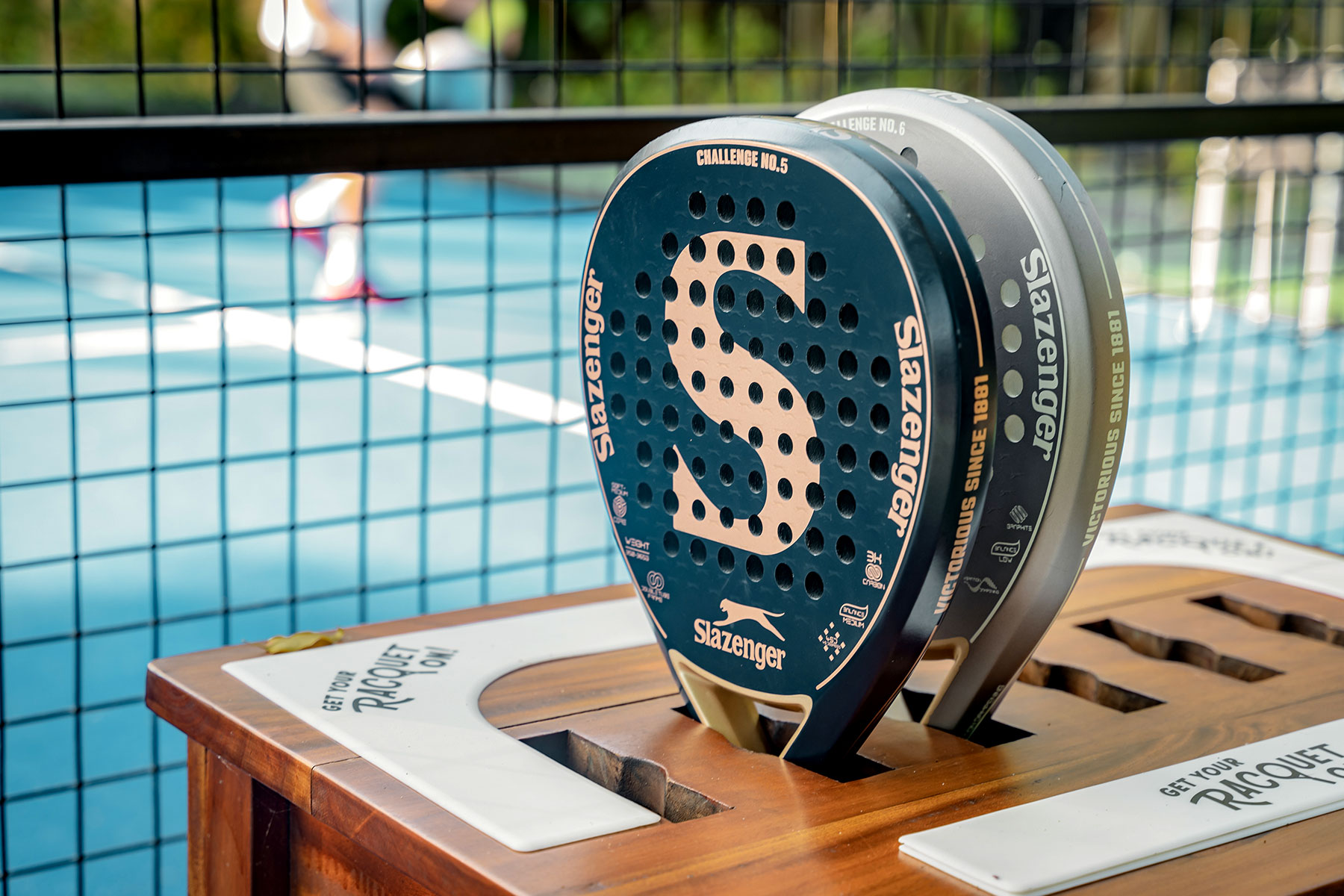 Premium Slazenger padel rackets at NIHI Sumba padel court