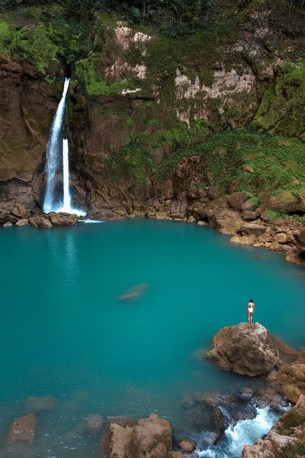 Blue Waterfall Aerial Sumba Island