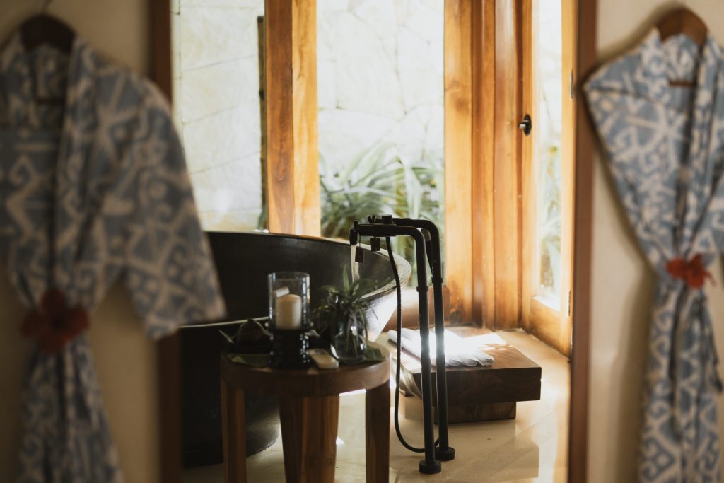 Romantic bath setup indoors - private honeymoon villas